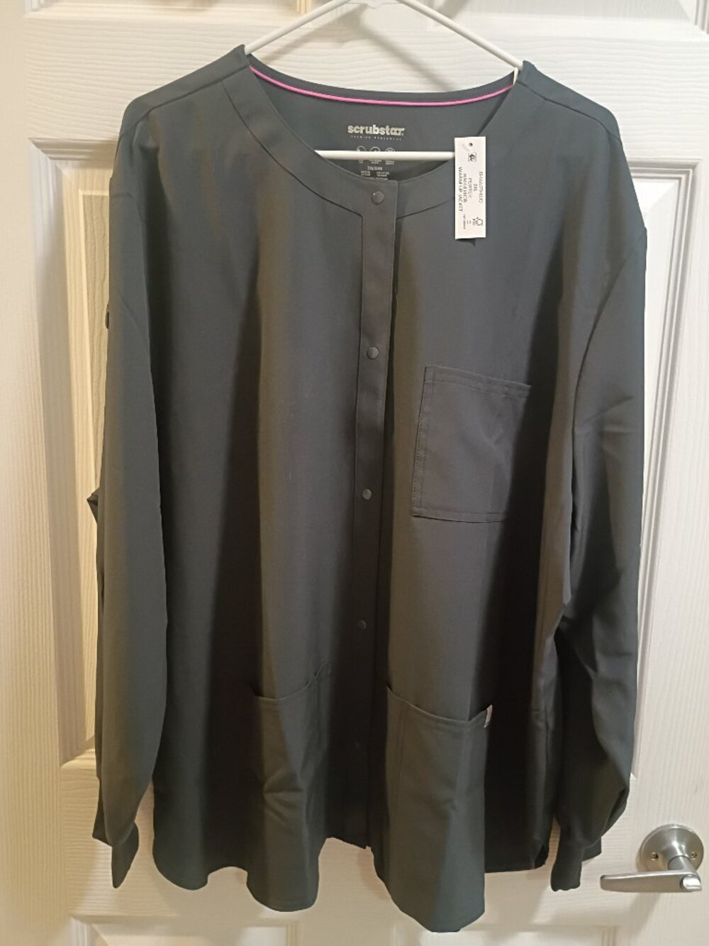 NWT Scrubstar Pewter Gray 3XL Warm Up Jacket with Buttons and Pockets